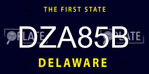DZA85B Delaware License Plate