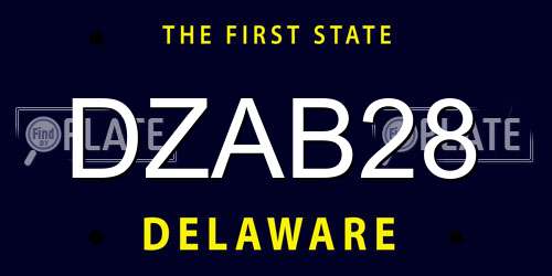 DZAB28 Delaware License Plate