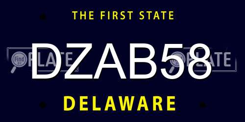 DZAB58 Delaware License Plate