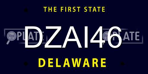 DZAI46 Delaware License Plate