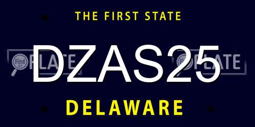 DZAS25 Delaware License Plate