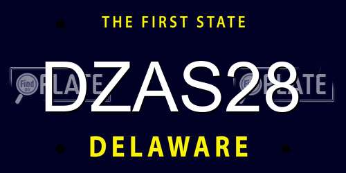 DZAS28 Delaware License Plate