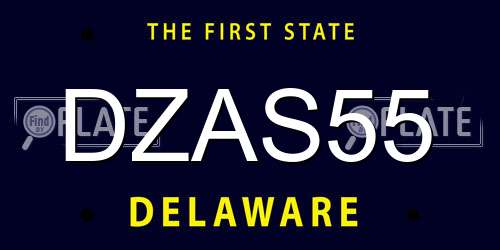 DZAS55 Delaware License Plate