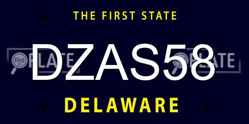 DZAS58 Delaware License Plate