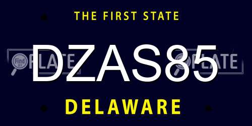 DZAS85 Delaware License Plate