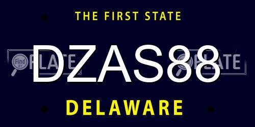 DZAS88 Delaware License Plate
