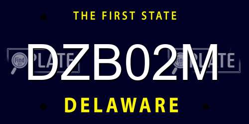 DZB02M Delaware License Plate