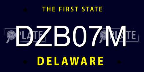 DZB07M Delaware License Plate
