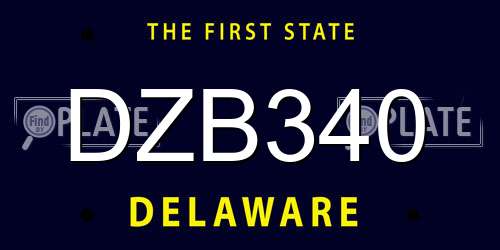 DZB340 Delaware License Plate