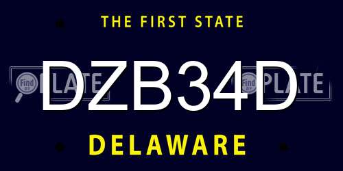 DZB34D Delaware License Plate
