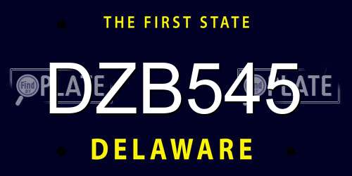 DZB545 Delaware License Plate