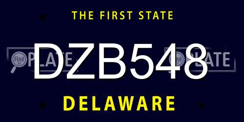 DZB548 Delaware License Plate
