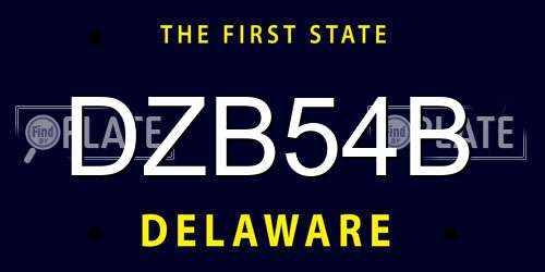 DZB54B Delaware License Plate