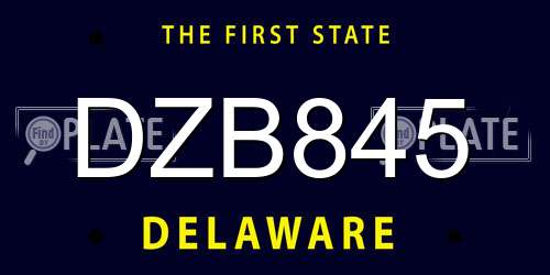 DZB845 Delaware License Plate