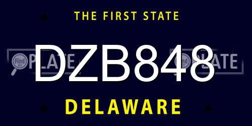DZB848 Delaware License Plate