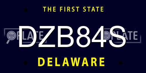 DZB84S Delaware License Plate