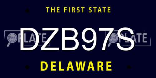 DZB97S Delaware License Plate