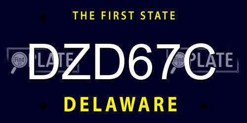 DZD67C Delaware License Plate