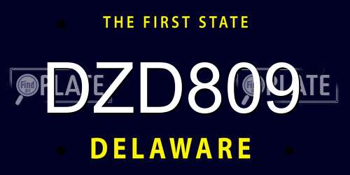 DZD809 Delaware License Plate