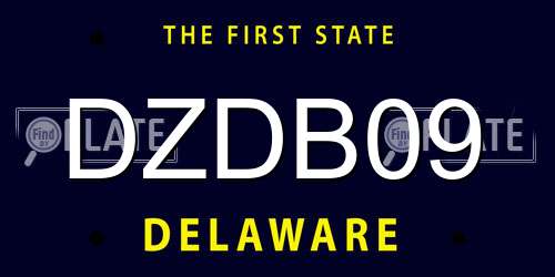 DZDB09 Delaware License Plate