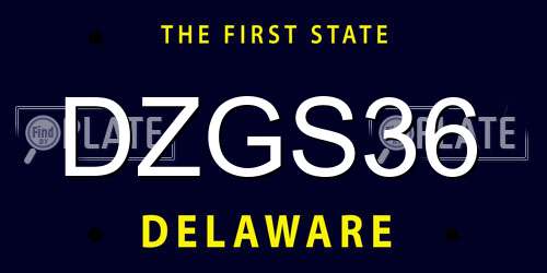 DZGS36 Delaware License Plate
