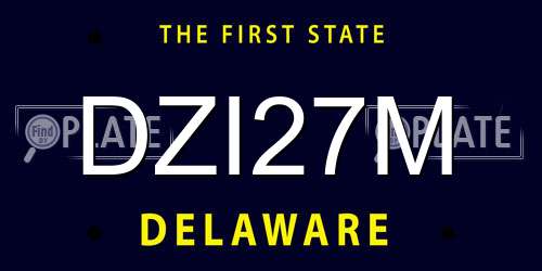 DZI27M Delaware License Plate
