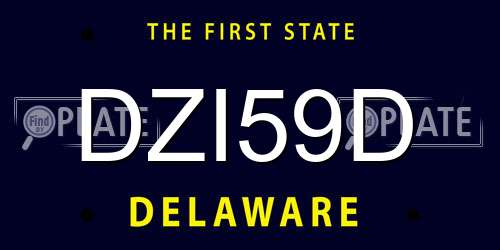DZI59D Delaware License Plate