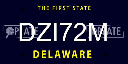 DZI72M Delaware License Plate