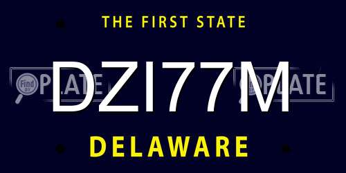 DZI77M Delaware License Plate