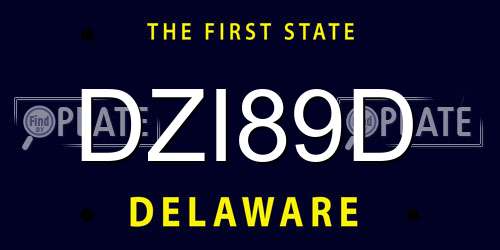 DZI89D Delaware License Plate