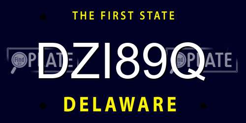 DZI89Q Delaware License Plate