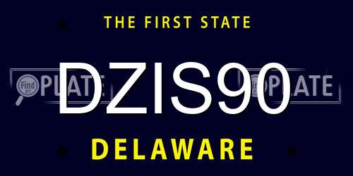 DZIS90 Delaware License Plate