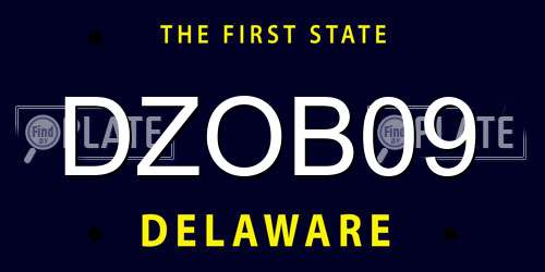 DZOB09 Delaware License Plate