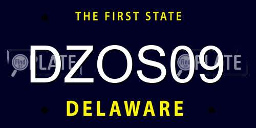 DZOS09 Delaware License Plate