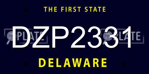 DZP2331 Delaware License Plate