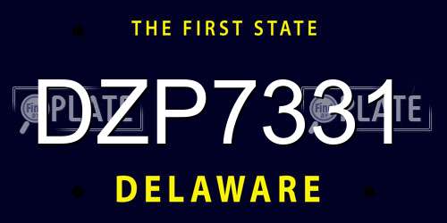 DZP7331 Delaware License Plate