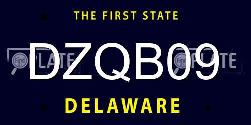 DZQB09 Delaware License Plate