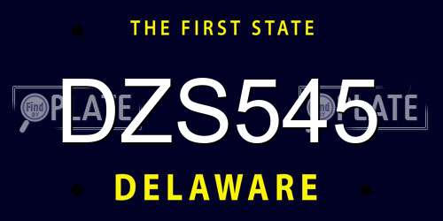 DZS545 Delaware License Plate