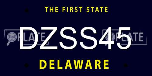 DZSS45 Delaware License Plate
