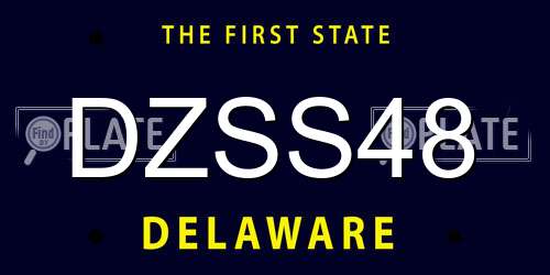 DZSS48 Delaware License Plate