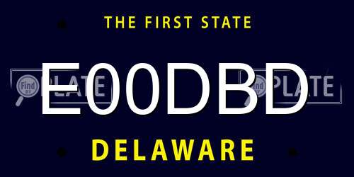 E00DBD Delaware License Plate