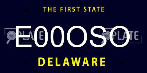 E00OSO Delaware License Plate