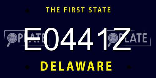 E0441Z Delaware License Plate