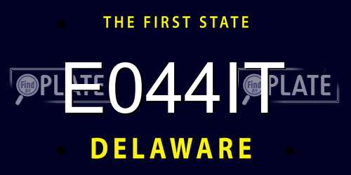E044IT Delaware License Plate