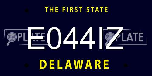 E044IZ Delaware License Plate
