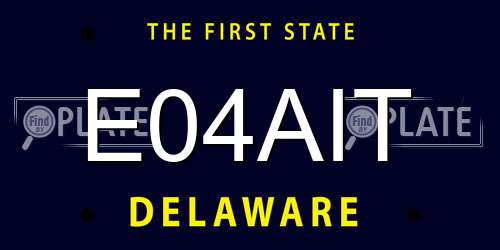 E04AIT Delaware License Plate