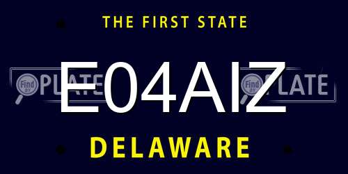 E04AIZ Delaware License Plate
