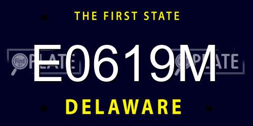 E0619M Delaware License Plate
