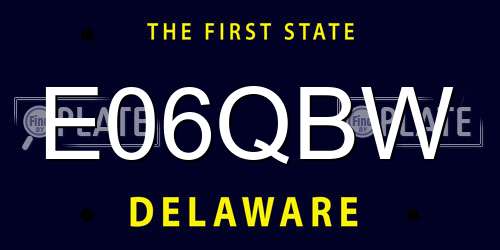 E06QBW Delaware License Plate