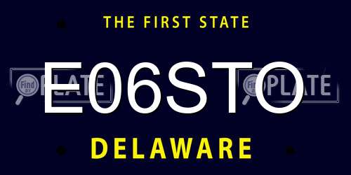 E06STO Delaware License Plate